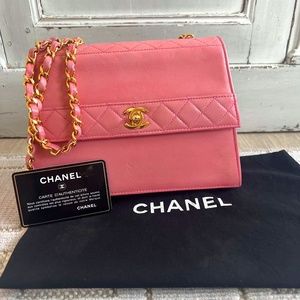 Chanel Pink Quilted Leather Bag